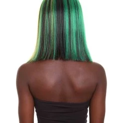 HPO Women's Shoulder Length Celebrity Ghana Pride Wig - Red Gold And Green Hair - Capless Cap Design 13 HPO Women's Shoulder Length Celebrity Ghana Pride Wig - Red Gold And Green Hair - Capless Cap Design