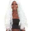 HPO Women's - Long Length Platinum Silver Say So Artist Wig - Wavy Silver Hair - Capless Cap Design