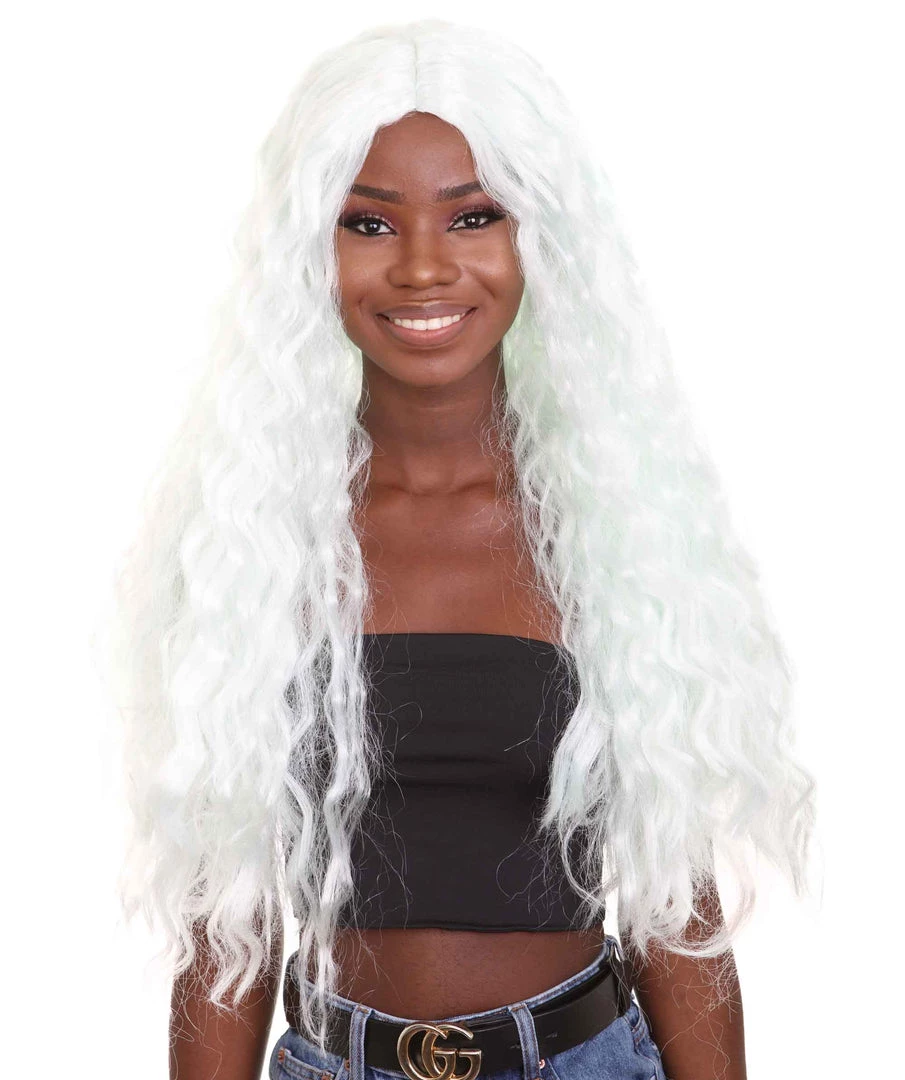 HPO Women's - Long Length Platinum Silver Say So Artist Wig - Wavy Silver Hair - Capless Cap Design 1 HPO Women's - Long Length Platinum Silver Say So Artist Wig - Wavy Silver Hair - Capless Cap Design