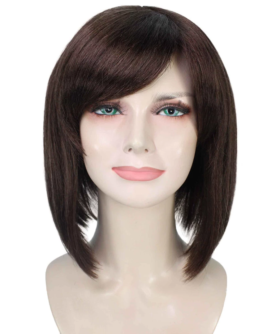 BC Introverted Bob | Women's Brown Color Straight Shoulder Length Trendy Introverted Bob Wig 2 BC Introverted Bob | Women's Brown Color Straight Shoulder Length Trendy Introverted Bob Wig