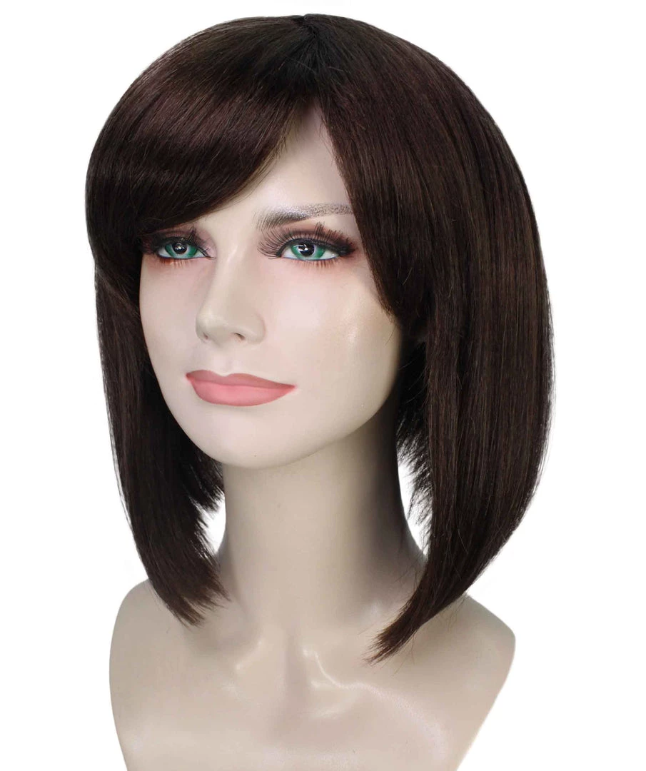 BC Introverted Bob | Women's Brown Color Straight Shoulder Length Trendy Introverted Bob Wig 3 BC Introverted Bob | Women's Brown Color Straight Shoulder Length Trendy Introverted Bob Wig