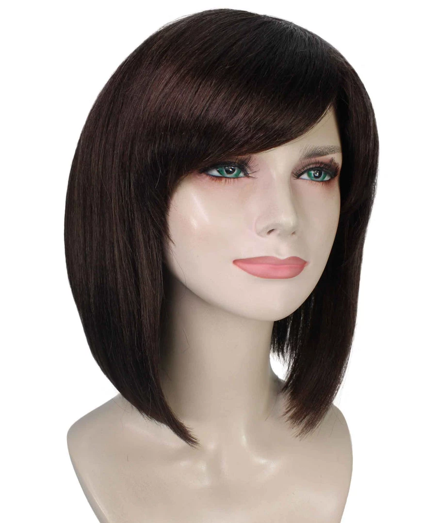 BC Introverted Bob | Women's Brown Color Straight Shoulder Length Trendy Introverted Bob Wig 5 BC Introverted Bob | Women's Brown Color Straight Shoulder Length Trendy Introverted Bob Wig