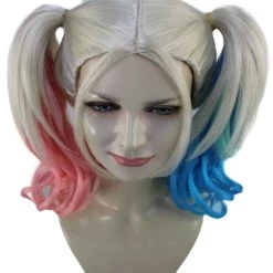 BC Bubblegum Villain | Women's Multi Color Straight Shoulder Pigtails Length Trendy Bubblegum Villain Wig