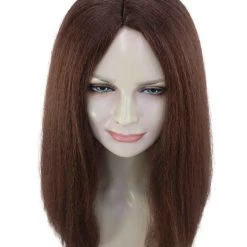 BC Adult Women's Brown Color Straight Medium Length Classic Hippie Wig 15 BC Adult Women's Brown Color Straight Medium Length Classic Hippie Wig
