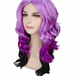 BC Adult Women's Purple Gradient Color Curly Medium Length Trendy Wig