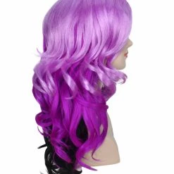 BC Adult Women's Purple Gradient Color Curly Medium Length Trendy Wig 13 BC Adult Women's Purple Gradient Color Curly Medium Length Trendy Wig