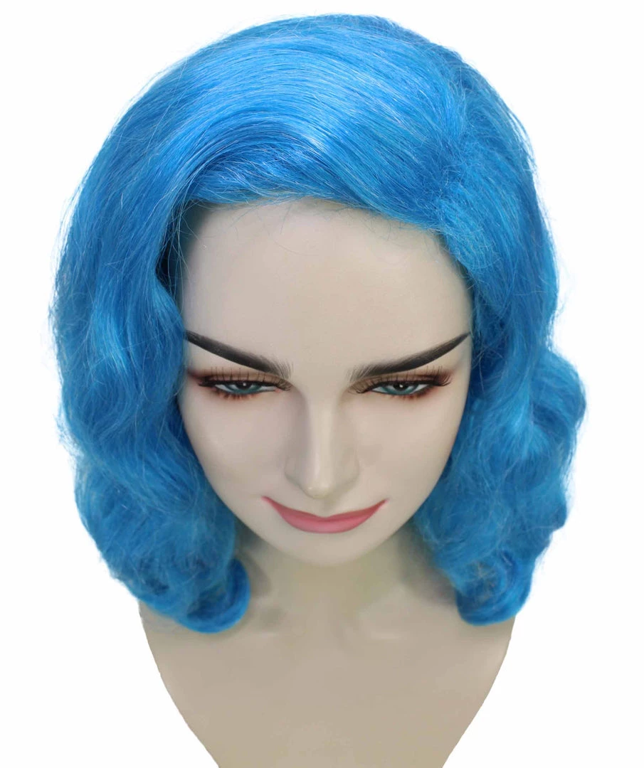 HPO Shoulder Length Women's Wig - Cotton Candy Blue Hair - Capless Cap Design 7 HPO Shoulder Length Women's Wig - Cotton Candy Blue Hair - Capless Cap Design