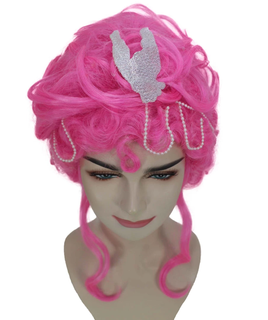 Adult Women's 21" Inch Long Length Wavy Halloween Pink Buffant Drag Queen Wig, Synthetic Soft Fiber Hair, Perfect For Your Next Convention And Group Anime Party! | HPO 7 Adult Women's 21" Inch Long Length Wavy Halloween Pink Buffant Drag Queen Wig, Synthetic Soft Fiber Hair, Perfect For Your Next Convention And Group Anime Party! | HPO
