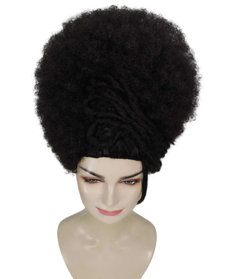 Adult Women's 16" Inch Medium Length Halloween Cosplay Afro Puff Good As Hell Goddess Costume Wig, Synthetic Fiber Hair With Braids, | HPO 7 Adult Women's 16" Inch Medium Length Halloween Cosplay Afro Puff Good As Hell Goddess Costume Wig, Synthetic Fiber Hair With Braids, | HPO