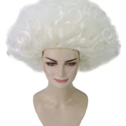 Adult Women's 17" Inch Medium Length Halloween Colonial Baroque Renaissance Puffy Drag Queen Costume Wig, Synthetic Fiber Hair, | HPO 15 Adult Women's 17