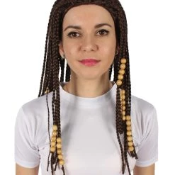 HPO Adult Women's Humanoid Blue Princes Brown Braided Wig