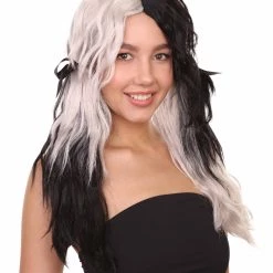 HPO Women's Womens Black And White Ponytail Wig | Anime Cosplay Party Wigs | Premium Breathable Capless Cap 12 HPO Women's Womens Black And White Ponytail Wig | Anime Cosplay Party Wigs | Premium Breathable Capless Cap