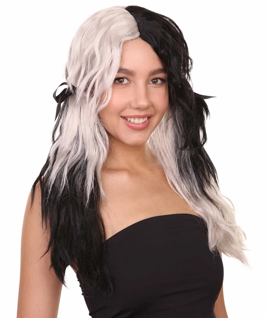 HPO Women's Womens Black And White Ponytail Wig | Anime Cosplay Party Wigs | Premium Breathable Capless Cap 5 HPO Women's Womens Black And White Ponytail Wig | Anime Cosplay Party Wigs | Premium Breathable Capless Cap