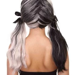 HPO Women's Womens Black And White Ponytail Wig | Anime Cosplay Party Wigs | Premium Breathable Capless Cap 10 HPO Women's Womens Black And White Ponytail Wig | Anime Cosplay Party Wigs | Premium Breathable Capless Cap