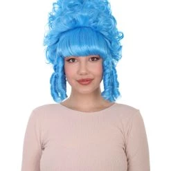 HPO Womens French Colonial Marie Antoinette Wig | Neon Pink Historical Cosplay Wigs | Premium Breathable Capless Cap Women's 37 HPO Womens French Colonial Marie Antoinette Wig | Neon Pink Historical Cosplay Wigs | Premium Breathable Capless Cap Women's