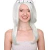 HPO Womens Floral Fantasy Lt Green Wig With Flower Crown | Storybook & Fairytale Wigs | Premium Breathable Capless Cap Women's