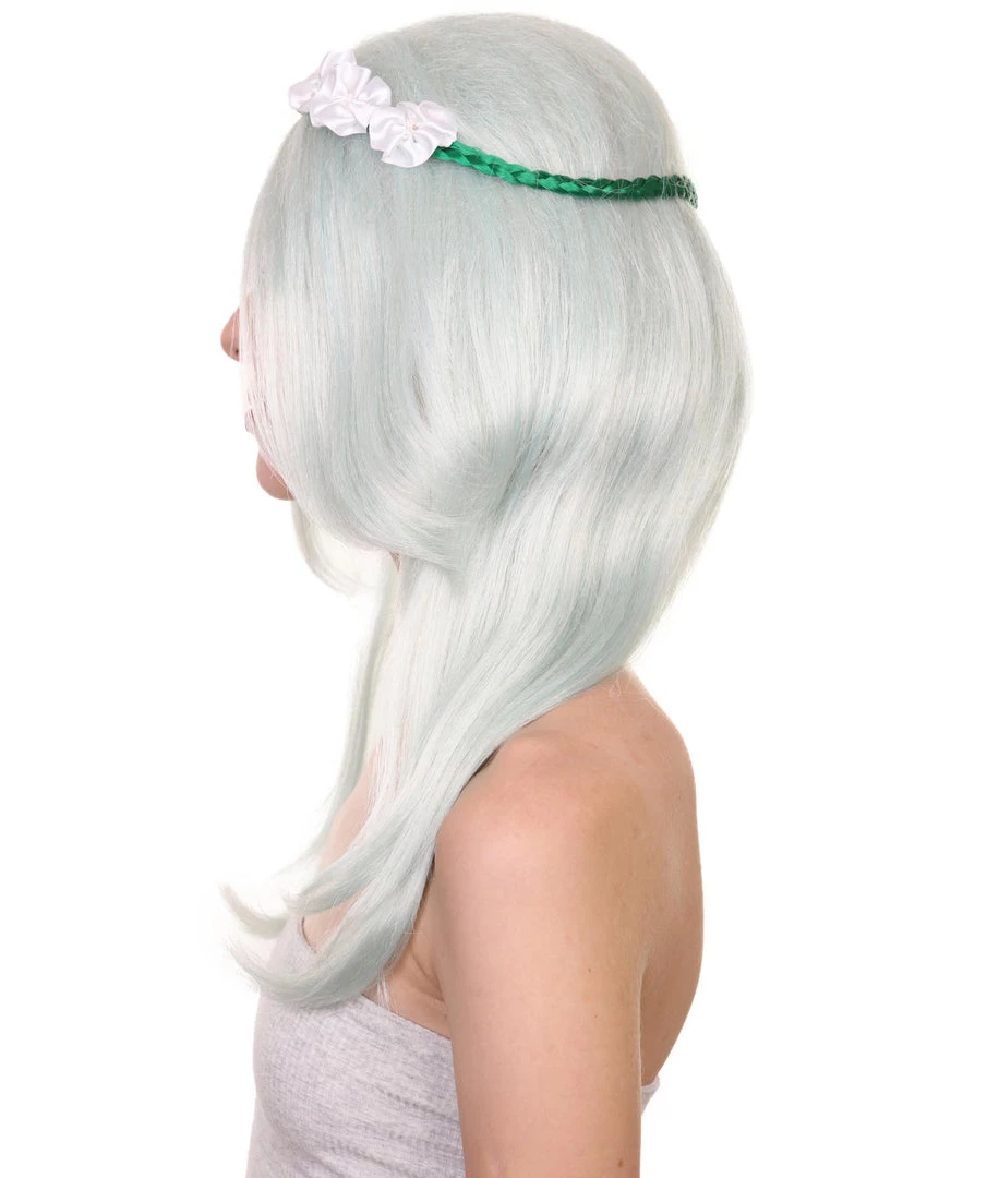 HPO Womens Floral Fantasy Lt Green Wig With Flower Crown | Storybook & Fairytale Wigs | Premium Breathable Capless Cap Women's 3 HPO Womens Floral Fantasy Lt Green Wig With Flower Crown | Storybook & Fairytale Wigs | Premium Breathable Capless Cap Women's