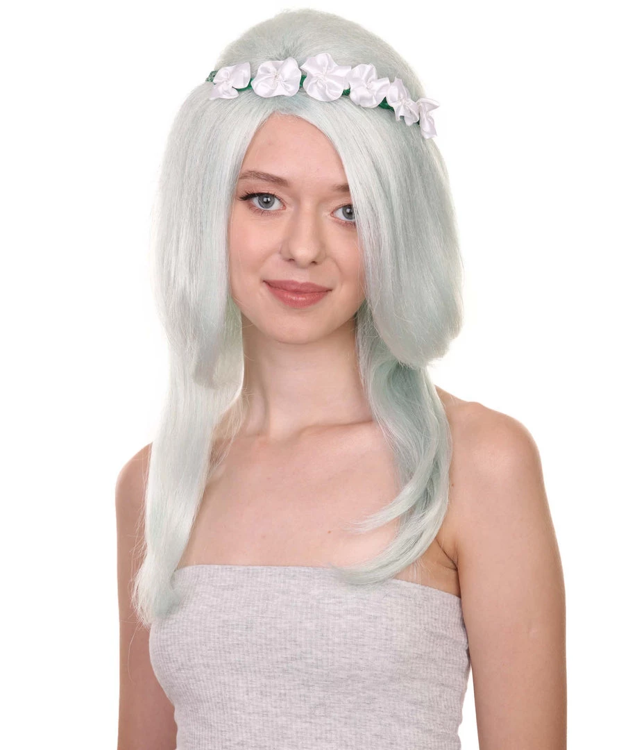 HPO Womens Floral Fantasy Lt Green Wig With Flower Crown | Storybook & Fairytale Wigs | Premium Breathable Capless Cap Women's 2 HPO Womens Floral Fantasy Lt Green Wig With Flower Crown | Storybook & Fairytale Wigs | Premium Breathable Capless Cap Women's