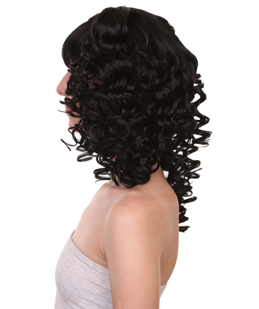 HPO Women's Womens Colonial Lady Curly Blonde Historical Wig With Black Lace | Premium Breathable Capless Cap 4 HPO Women's Womens Colonial Lady Curly Blonde Historical Wig With Black Lace | Premium Breathable Capless Cap