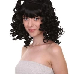 HPO Women's Womens Colonial Lady Curly Blonde Historical Wig With Black Lace | Premium Breathable Capless Cap 20 HPO Women's Womens Colonial Lady Curly Blonde Historical Wig With Black Lace | Premium Breathable Capless Cap