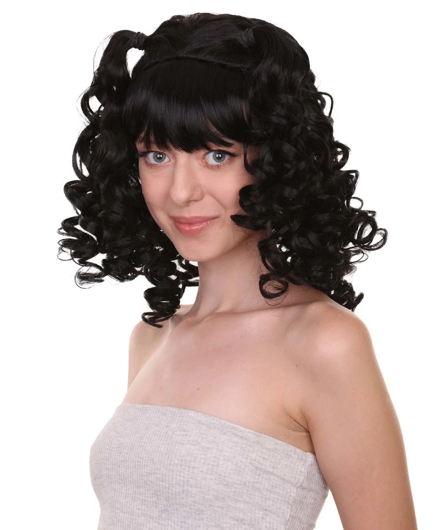 HPO Women's Womens Colonial Lady Curly Blonde Historical Wig With Black Lace | Premium Breathable Capless Cap 3 HPO Women's Womens Colonial Lady Curly Blonde Historical Wig With Black Lace | Premium Breathable Capless Cap