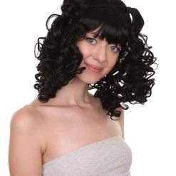 HPO Women's Womens Colonial Lady Curly Blonde Historical Wig With Black Lace | Premium Breathable Capless Cap 24 HPO Women's Womens Colonial Lady Curly Blonde Historical Wig With Black Lace | Premium Breathable Capless Cap