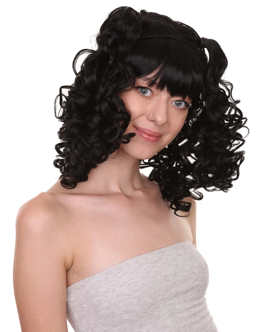 HPO Women's Womens Colonial Lady Curly Blonde Historical Wig With Black Lace | Premium Breathable Capless Cap 7 HPO Women's Womens Colonial Lady Curly Blonde Historical Wig With Black Lace | Premium Breathable Capless Cap