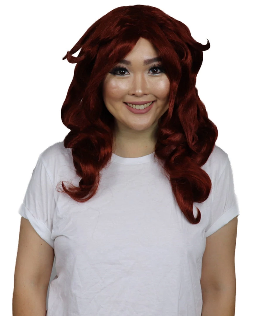 HPO Women's Womens Manga Android Wig | Red Cosplay TV/Movie Wigs | Premium Breathable Capless Cap 1 HPO Women's Womens Manga Android Wig | Red Cosplay TV/Movie Wigs | Premium Breathable Capless Cap
