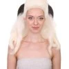 HPO Women's Womens Colonial Ladies 18th Century Wig | Black & White Historical Wig | Premium Breathable Capless Cap