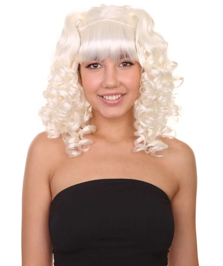 HPO Women's Womens Colonial Lady Curly Blonde Historical Wig With Black Lace | Premium Breathable Capless Cap 10 HPO Women's Womens Colonial Lady Curly Blonde Historical Wig With Black Lace | Premium Breathable Capless Cap