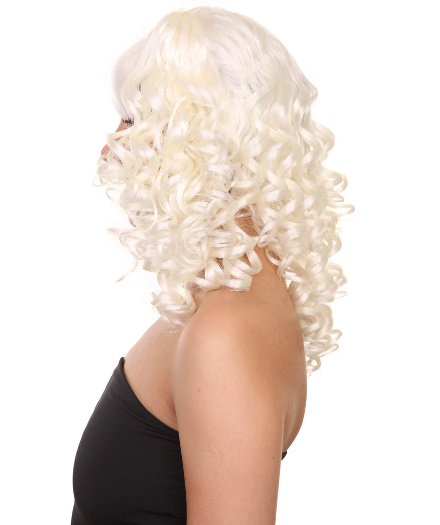 HPO Women's Womens Colonial Lady Curly Blonde Historical Wig With Black Lace | Premium Breathable Capless Cap 12 HPO Women's Womens Colonial Lady Curly Blonde Historical Wig With Black Lace | Premium Breathable Capless Cap