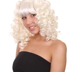 HPO Women's Womens Colonial Lady Curly Blonde Historical Wig With Black Lace | Premium Breathable Capless Cap 28 HPO Women's Womens Colonial Lady Curly Blonde Historical Wig With Black Lace | Premium Breathable Capless Cap