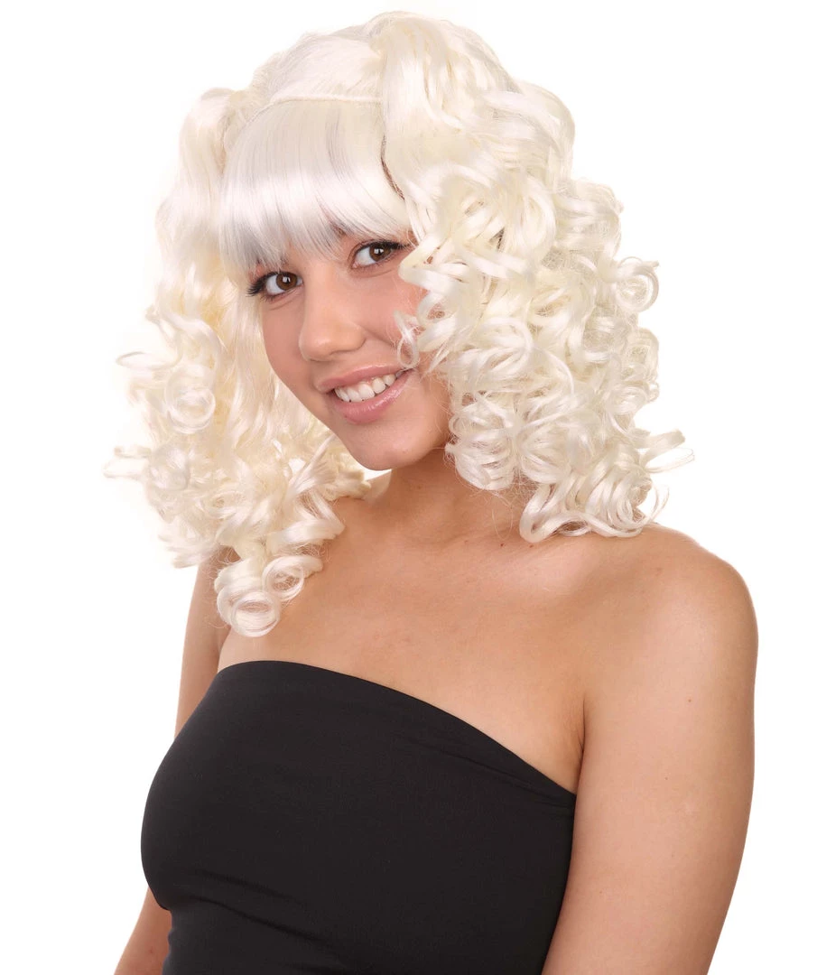 HPO Women's Womens Colonial Lady Curly Blonde Historical Wig With Black Lace | Premium Breathable Capless Cap 11 HPO Women's Womens Colonial Lady Curly Blonde Historical Wig With Black Lace | Premium Breathable Capless Cap