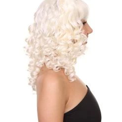 HPO Women's Womens Colonial Lady Curly Blonde Historical Wig With Black Lace | Premium Breathable Capless Cap 31 HPO Women's Womens Colonial Lady Curly Blonde Historical Wig With Black Lace | Premium Breathable Capless Cap