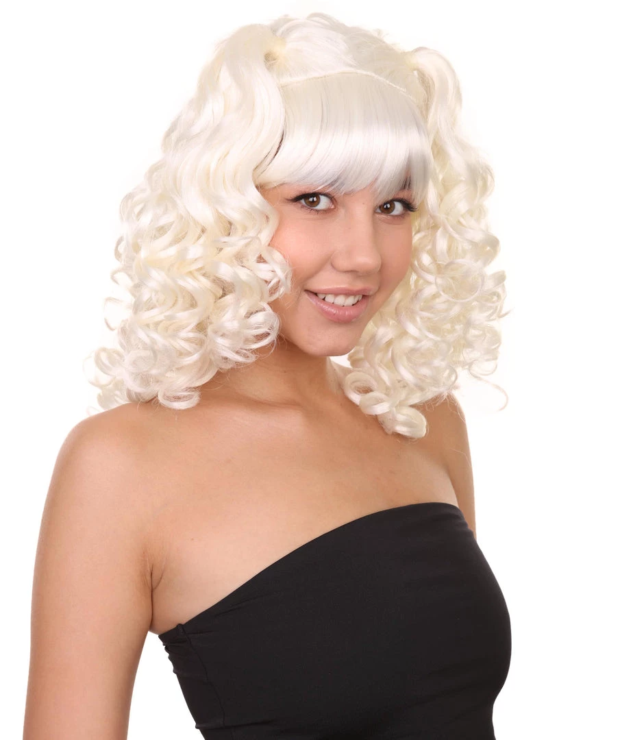 HPO Women's Womens Colonial Lady Curly Blonde Historical Wig With Black Lace | Premium Breathable Capless Cap 15 HPO Women's Womens Colonial Lady Curly Blonde Historical Wig With Black Lace | Premium Breathable Capless Cap