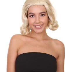 HPO Mad Men January Jones Wig | Blond Fancy Cosplay Halloween Wig | Premium Breathable Capless Cap