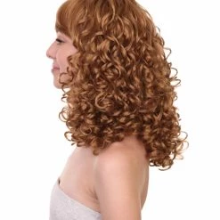 HPO Women's Womens Rockabilly Long And Curly Brown Wig | Country Girl Vintage Wigs | Premium Breathable Capless Cap 11 HPO Women's Womens Rockabilly Long And Curly Brown Wig | Country Girl Vintage Wigs | Premium Breathable Capless Cap