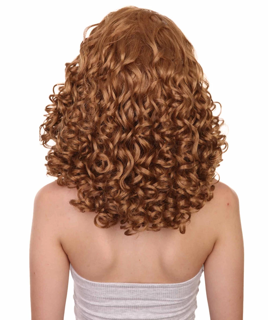 HPO Women's Womens Rockabilly Long And Curly Brown Wig | Country Girl Vintage Wigs | Premium Breathable Capless Cap 4 HPO Women's Womens Rockabilly Long And Curly Brown Wig | Country Girl Vintage Wigs | Premium Breathable Capless Cap