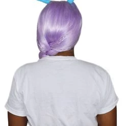 HPO Womens Animation Braided Wig With Horns | Purple TV/Movie Wigs | Premium Breathable Capless Cap Women's