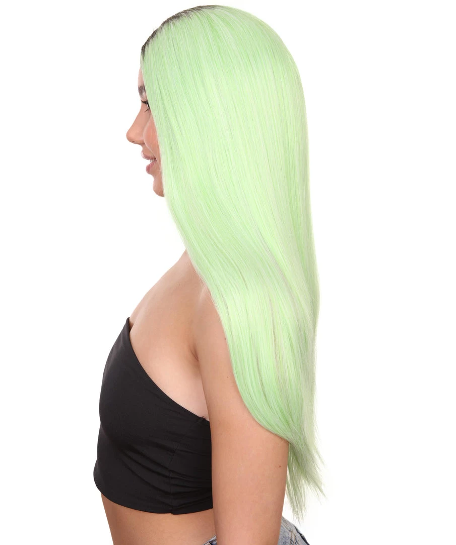 HPO Celebrity Womens Wig | Ombre Green Long Wig | Premium Breathable Capless Cap Men's 3 HPO Celebrity Womens Wig | Ombre Green Long Wig | Premium Breathable Capless Cap Men's