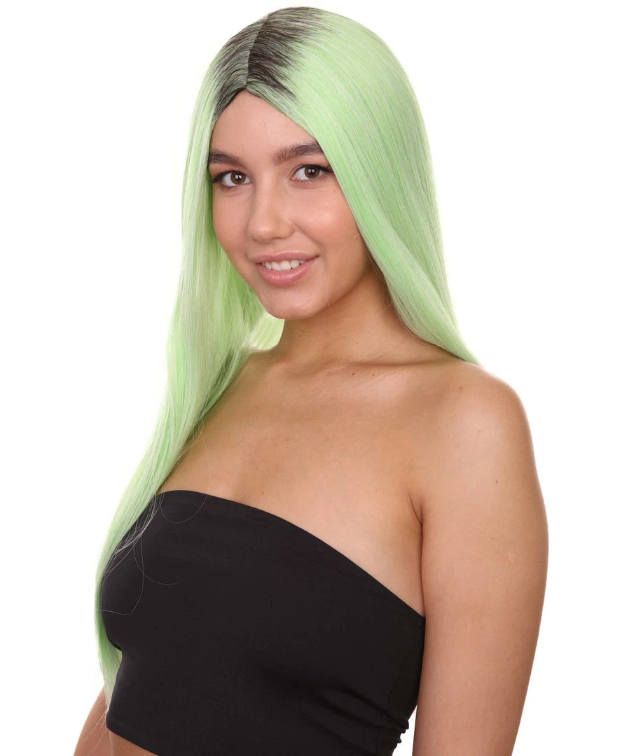 HPO Celebrity Womens Wig | Ombre Green Long Wig | Premium Breathable Capless Cap Men's 2 HPO Celebrity Womens Wig | Ombre Green Long Wig | Premium Breathable Capless Cap Men's