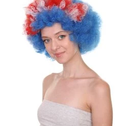 FLAGWIGS Iceland Flag Sport Afro Halloween Wig Women's