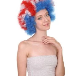 FLAGWIGS Iceland Flag Sport Afro Halloween Wig Women's