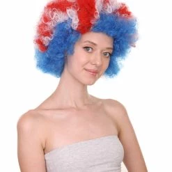FLAGWIGS Iceland Flag Sport Afro Halloween Wig Women's