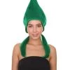 HPO Green Womens Wig | Fancy Halloween Wig With Ponytails | Premium Breathable Capless Cap Women's