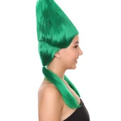 HPO Green Womens Wig | Fancy Halloween Wig With Ponytails | Premium Breathable Capless Cap Women's 13 HPO Green Womens Wig | Fancy Halloween Wig With Ponytails | Premium Breathable Capless Cap Women's
