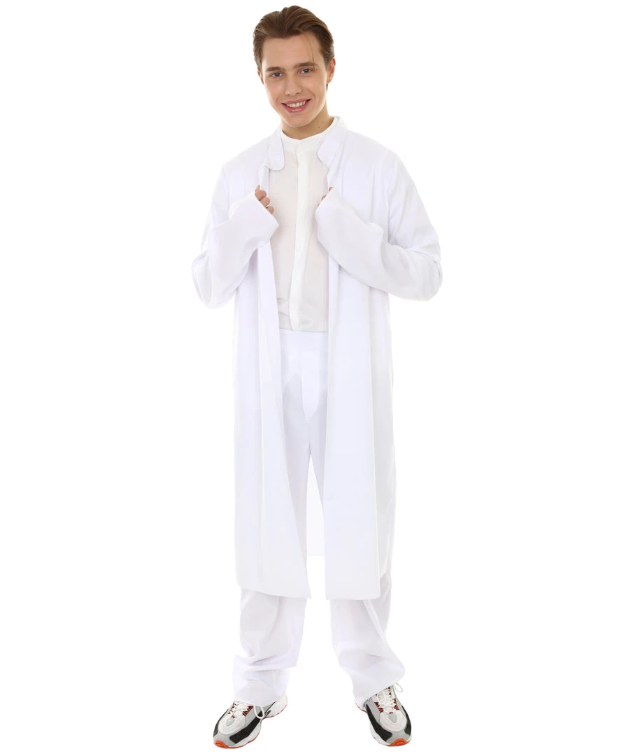 HPO Adult Men's Chinese Traditional Martial Arts Kung Fu Uniform Costume | White Cosplay Costume 1 HPO Adult Men's Chinese Traditional Martial Arts Kung Fu Uniform Costume | White Cosplay Costume