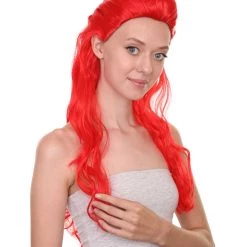 HPO Poison Womens Wig | Long Red Cosplay Wig | Premium Breathable Capless Cap Men's 14 HPO Poison Womens Wig | Long Red Cosplay Wig | Premium Breathable Capless Cap Men's