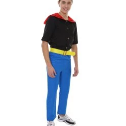 HPO Adult Men's Sailor Man Captain 4 Piece Costume | Black And Blue Cosplay Costume 14 HPO Adult Men's Sailor Man Captain 4 Piece Costume | Black And Blue Cosplay Costume
