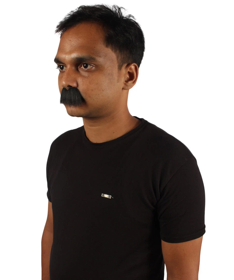HPO Men's Mens Short Fluffy Black Marx Bros Mustache - Stage Ready Mustache Perfect For Cosplay, Drag, And Performance 3 HPO Men's Mens Short Fluffy Black Marx Bros Mustache - Stage Ready Mustache Perfect For Cosplay, Drag, And Performance